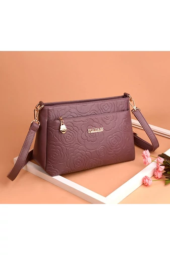 Geantă Crossbody Bonluo Violet Deschis Cu Model Din Imitație De Piele Dimensiune Medie (19*29*13cm) 