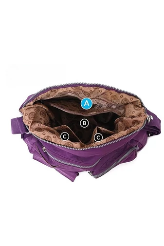 Geantă Hobo Damă Bonluo Violet Închis Cu Etichetă RFID, Din Material Impermeabil,  Dimensiunea 33*34*11cm 