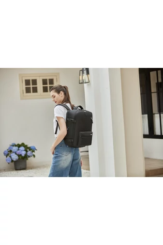 Bonluo Rucsac Stil Valiză Bej Închis Dimensiune Wizz-air( 40X30x20) Multifuncțional Cu Sac Pentru Pantofi Inclus