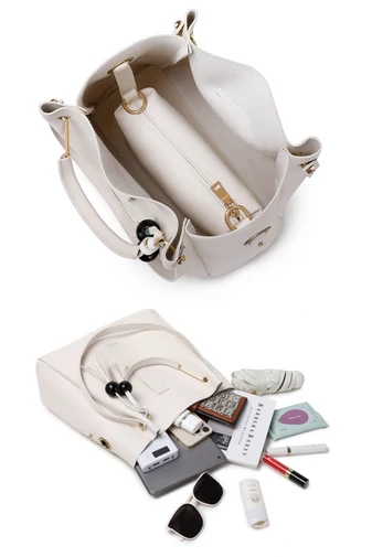 Bonluo Set Geantă De Umăr Negru Cu Geantă Crossbody Și O Poșetă (3buc)