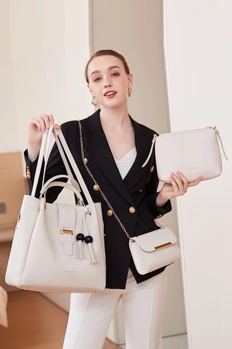 Bonluo Set Geantă De Umăr Negru Cu Geantă Crossbody Și O Poșetă (3buc)
