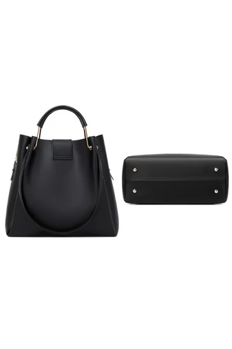 Bonluo Set Geantă De Umăr Negru Cu Geantă Crossbody Și O Poșetă (3buc)