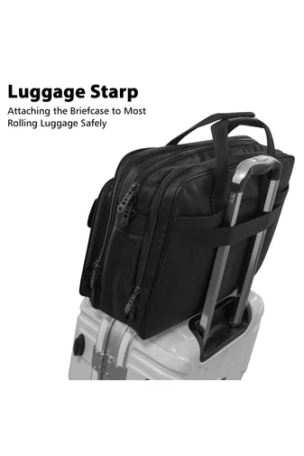 Servietă Neagră Bonluo Calitate Premium Extensibilă Business-Class Cu Buzunare Multiple