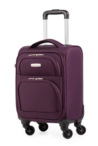 Leonardo Da Vinci Troler De Cabină Violet Închis  Textil Dimensiune Wizzair Ryanair(40x30x20cm) Cu Roți Detașabile