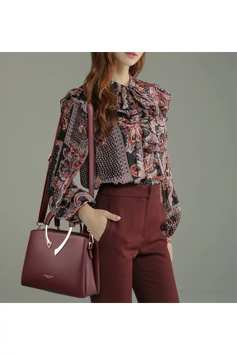 Bonluo Geantă De Mână/Crossbody Negru Cu Decorațiuni Aurii Din Imitație De Piele Dimensiuni 21*27*13cm