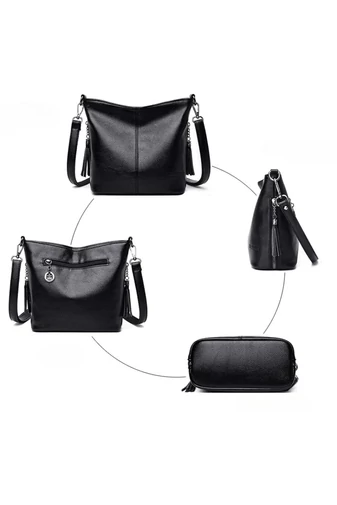 Bonluo Geantă Crossbody Neagră Din Imitație De Piele De Dimensiunea 20*21*10cm