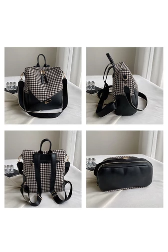 Rucsac Damă / Geantă De Umăr Bonluo Albastru Cu Model  Din Imitație De Piele Dimensiuni 32*25*14 cm