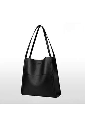 Geantă De Umăr Bonluo Neagră Din Piele Ecologică Cu Un Design Modern De Dimensiunea 30*30*11cm