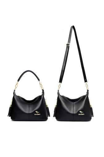 Geantă De Umăr  Bonluo Neagră Din Piele Ecologică De Dimensiunea 22*26*11cm