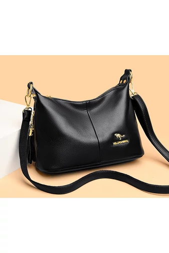 Geantă De Umăr  Bonluo Neagră Din Piele Ecologică De Dimensiunea 22*26*11cm