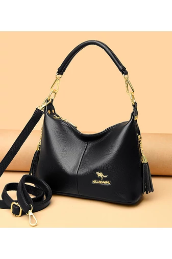 Geantă De Umăr  Bonluo Neagră Din Piele Ecologică De Dimensiunea 22*26*11cm