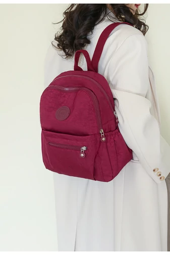 Rucsac Multifuncțional Vișiniu Din Țesătură Oxford Impermeabilă De Dimensiunea 30*26*13cm