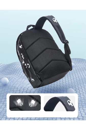 Rucsac Ergonomic Bonluo Negru Cu Alb Pentru Copii Design Fotbal Tesătura Oxford 40*29*19cm