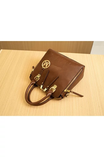 Geanta De Mână Elegantă Maro Bonluo Din Imitație Piele Dimensiune (24*24,5*12cm)