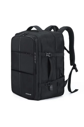 Bonluo Rucsac Negru Stil Valiză Multifuctională Cu Posibilitate De Extindere Dimesiuni Wizzair 40*30*20cm