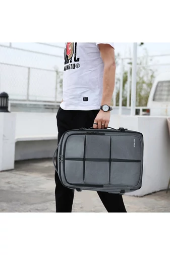 Bonluo Rucsac Gri Stil Valiză Multifuctională Cu Posibilitate De Extindere Dimesiuni Wizzair 40*30*20cm