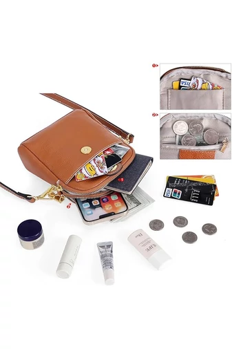 Geantă Crossbody Mini Gri Din Piele Naturală Dimensiune (20*14*8cm)