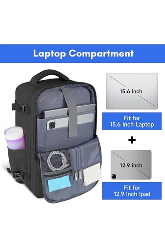 Rucsac Multifunctional Wizzair 40*30*20cm Negru Bonluo Cu Spatiu Laptop 15.6''
