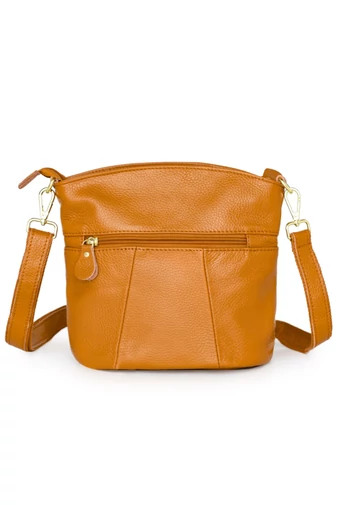 Geantă Crossbody Bonluo Maro Coniac Din Piele Naturală 21*19,5*9,5cm