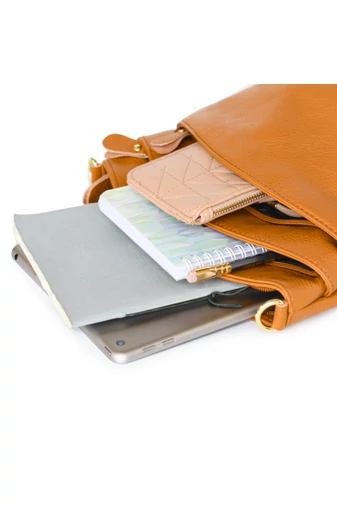 Geantă Crossbody Bonluo Maro Coniac Din Piele Naturală 21*19,5*9,5cm