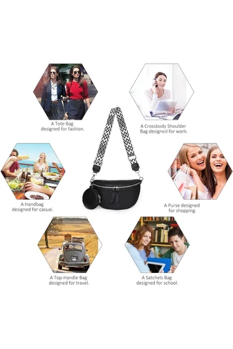 Geantă Crossbody Neagră Din Piele Naturală Cu Portofel Detasabil Versatilă 26*15*cm Bonluo