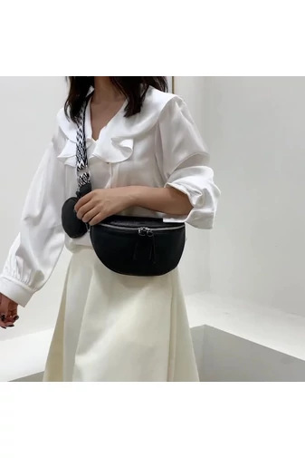 Geantă Crossbody Neagră Din Piele Naturală Cu Portofel Detasabil Versatilă 26*15*cm Bonluo