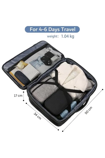 Rucsac Bonluo Negru Multifuncțional Extensibil Ideal Pentru Călătorii Dimensiune Wizz-air Bagaj De Mână (50*34*17cm)