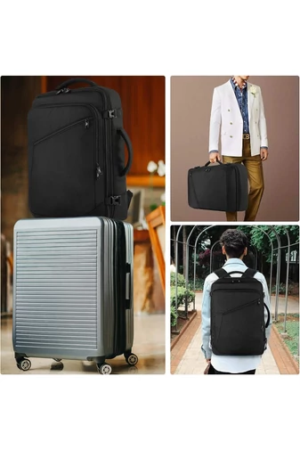 Rucsac Bonluo Negru Multifuncțional Extensibil Ideal Pentru Călătorii Dimensiune Wizz-air Bagaj De Mână (50*34*17cm)