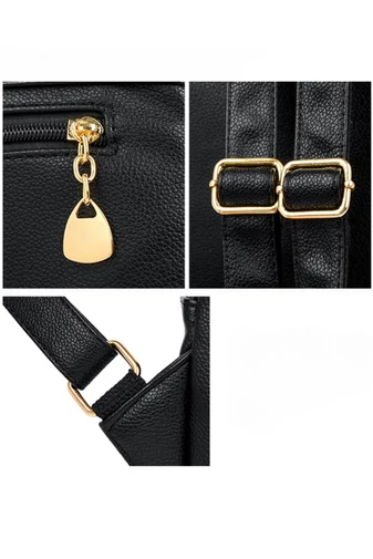 Bonluo Rucsac Damă Alb Murdar Din Imitație Piele Accesorizat Cu Cap De Pisicuță (30x25x13cm)