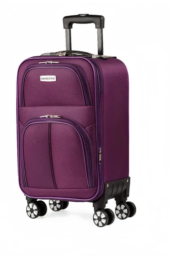 Set Troler Cu Roți Detașabile Leonardo Davinci Violet Cu Pereți Moi Extensibili 