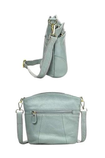 Geantă Crossbody Bonluo Albastru Deschis Din Piele Naturală 21*19,5*9,5cm