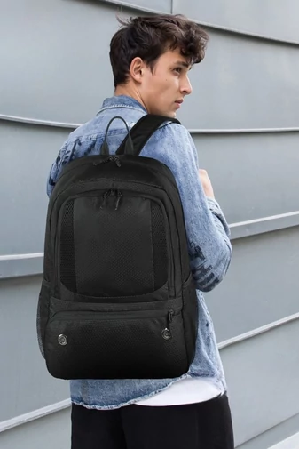 Rucsac Sport Din Poliester Impermeabil Ultra Ușor Negru Cu Verde Dimensiune Gratuita Wizzair 40*30*20cm