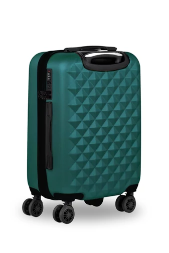 Troler Bagaj De Mână Verde Închis Bonluo Cu Pereți Tari Dimensiune Wizz-Air 55*35*22cm Roți Detașabile
