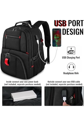 Rucsac Multifuncțional Impermeabil Cu Port USB Compartiment Laptop Și Multe Buzunare 48*34*24 cm