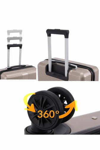 Troler De Cabină Wizzair Rosegold Bonluo Cu Pereți Tari 55*40*20cm Roți Detașabile