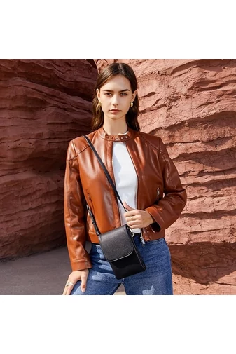Geanta Crossbody Din Pu Negru Bonluo Cu Buzunare Multiple Curea Reglabilă 20*13*3