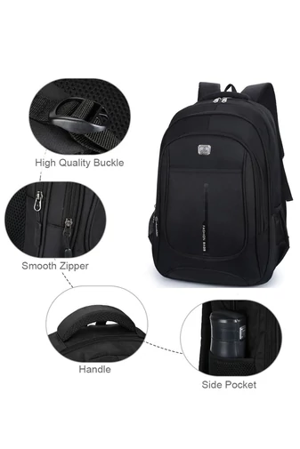 Rucsac Din Țesătură Oxford Rezistent Cu Compartiment Laptop 15" Negru 49*31*13cm