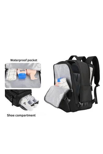Bonluo Rucsac Stil Valiză Negru Dimensiune Wizz-air( 40X30x20) Multifuncțional Cu Sac Pentru Pantofi Inclus