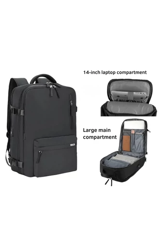 Bonluo Rucsac Stil Valiză Negru Dimensiune Wizz-air( 40X30x20) Multifuncțional Cu Sac Pentru Pantofi Inclus
