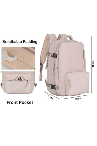 Bonluo Rucsac Stil Valiză Bej Închis Dimensiune Wizz-air( 40X30x20) Multifuncțional Cu Sac Pentru Pantofi Inclus