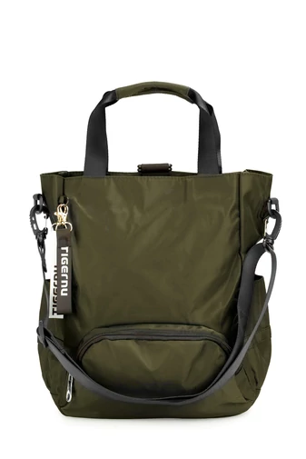 Geantă Umăr Multifuncțională 3In1 Verde Militar Din Poliester Impermeabil 35*26*13cm