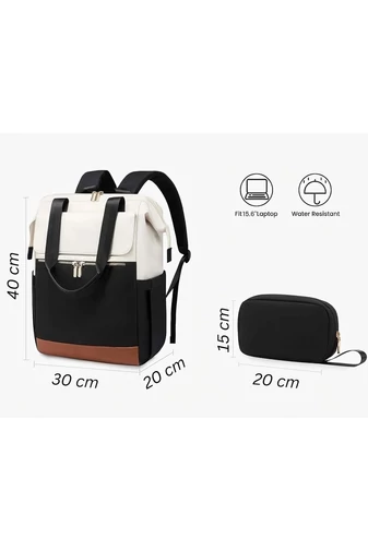 Rucsac Wizzair Bagaj De Mână Din Poliester Impermeabil Cu Mini Organizator Inclus Negru-Bej 40*30*20cm