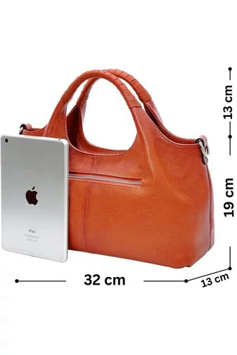 Geanta Elegantă Bonluo Maro Din Imitație De Piele Cu Detalii Fine Și Compartimente Spațioase (19*32*13cm)