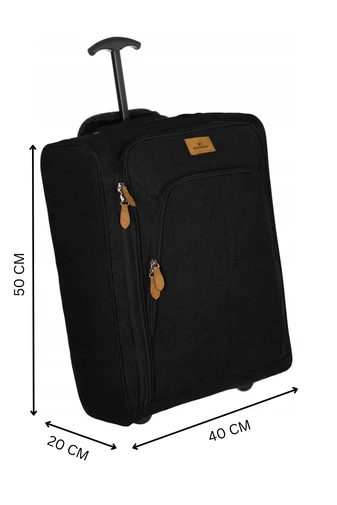 Troler De Cabina Wizzair Ryanair Cu Pereți Moi Rezistenți Cu 2 Roți Rovicky Gri Închis 50*40*20*cm