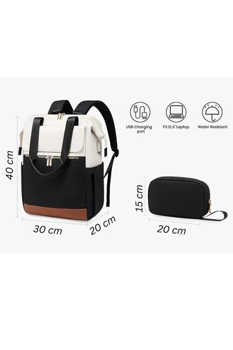 Rucsac Wizzair Bagaj De Mână Din Poliester Impermeabil Cu Mini Organizator Inclus Negru-Bej 40*30*20cm