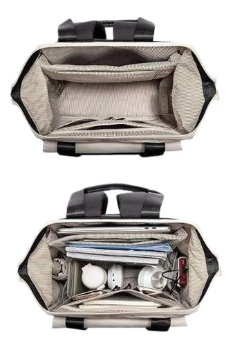 Rucsac Wizzair Bagaj De Mână Din Poliester Impermeabil Cu Mini Organizator Inclus Negru-Bej 40*30*20cm