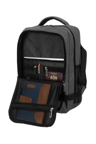 Rucsac Wizzair Ryanair Din Poliester Impermeabil Gri Cu Compartimente Multiple Peterson 40*25*20cm