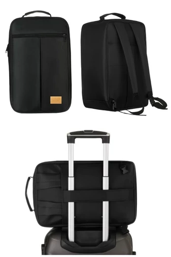 Set Călătorie 3În1 Rucsac Wizzair 40*30*20cm Negru , Sac Depozitare Cu Vacuum Și Pompă De Aer Electrică