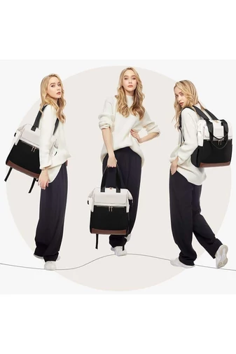 Rucsac Wizzair Bagaj De Mână Din Poliester Impermeabil Cu Mini Organizator Inclus Negru-Bej 40*30*20cm