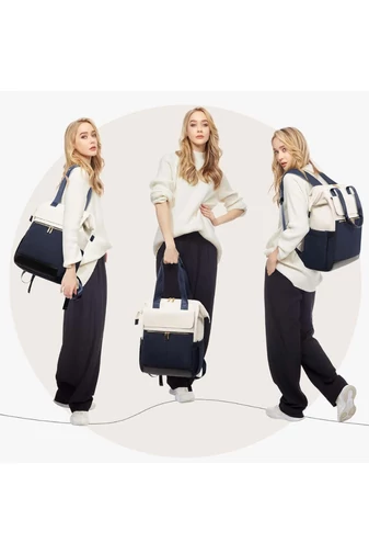Rucsac Wizzair Bagaj De Mână Din Poliester Impermeabil Cu Mini Organizator Inclus Albastru-Bej 40*30*20cm